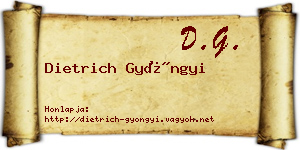 Dietrich Gyöngyi névjegykártya